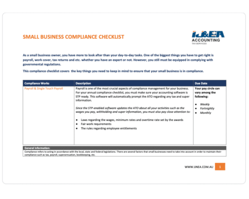 SMALL BUSINESS COMPLIANCE CHECKLIST